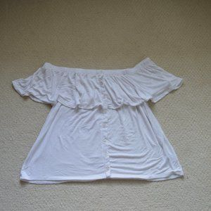 American Eagle Ivory Off The Shoulder Top